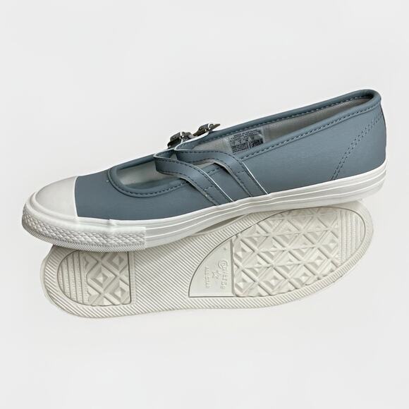 Converse Chuck Taylor All Star Dainty Mary Jane Women 8.5 Teal Blue White Shoe - Picture 6 of 9